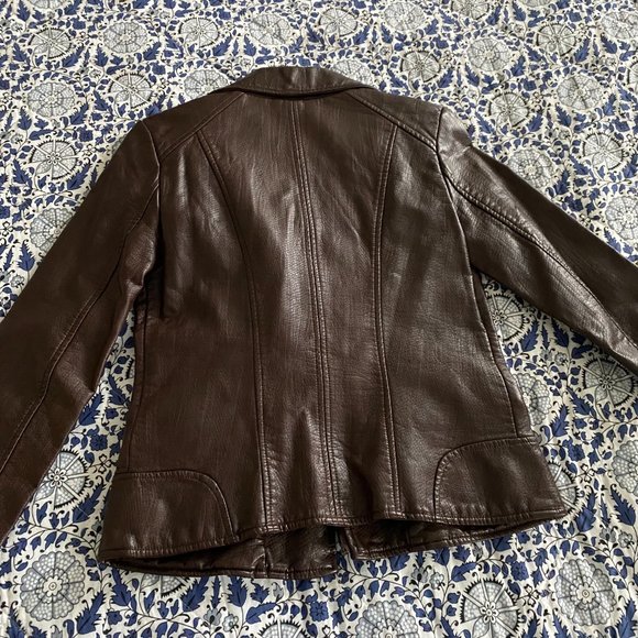 Guess Brown Snakeskin Faux Leather Jacket - Picture 7 of 8
